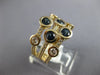 LARGE 4.54CT DIAMOND & AAA SAPPHIRE 14KT YELLOW GOLD 3 ROW BEZEL ETOILE FUN RING
