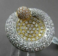 ANTIQUE MASSIVE 2.60CT DIAMOND 18KT TRI COLOR GOLD 3D CIRCULAR FILIGREE RING