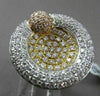ANTIQUE MASSIVE 2.60CT DIAMOND 18KT TRI COLOR GOLD 3D CIRCULAR FILIGREE RING