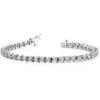 ESTATE 2.0CT DIAMOND 14KT WHITE GOLD 3D CLASSIC ROUND FOUR PRONG TENNIS BRACELET