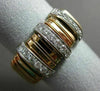 ESTATE LARGE .46CT DIAMOND 18KT WHITE & ROSE GOLD MULTI ROW PAVE FLEXIBLE RING