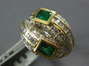 LARGE 2.17CT DIAMOND & AAA EMERALD 14KT YELLOW GOLD ROUND & BAGUETTE LOVE RING