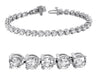 LARGE 9.0CT DIAMOND 14KT WHITE GOLD 3D CLASSIC ROUND THREE PRONG TENNIS BRACELET