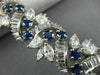 ANTIQUE 28.30CT DIAMOND & AAA SAPPHIRE PLATINUM 3D FLOWER OPEN FILIGREE BRACELET