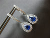 1.87CT DIAMOND & AAA SAPPHIRE 14K WHITE GOLD PEAR SHAPE CLASSIC HANGING EARRINGS