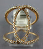 WIDE .40CT DIAMOND 14KT ROSE GOLD 3D OPEN LEAF LOVE KNOT CRISS CROSS FUN RING