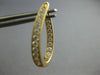 ESTATE .65CT DIAMOND 14KT YELLOW GOLD 3D INSIDE OUT OVAL HOOP HANGING EARRINGS
