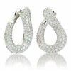 ESTATE 4.80CT DIAMOND 18KT WHITE GOLD MULTI ROW LOVE KNOT SEMI INFINITY EARRINGS