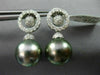 LARGE .91CT DIAMOND & AAA TAHITIAN PEARL 18KT WHITE GOLD CIRCLE OF LIFE EARRINGS