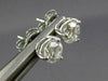 ESTATE LARGE 1.40CT DIAMOND 14K WHITE GOLD 3D 3 PRONG ROUND STUD EARRINGS #25970