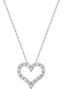 ESTATE .50CT DIAMOND 14KT WHITE GOLD 3D CLASSIC OPEN HEART LOVE FLOATING PENDANT