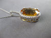 5.77CT DIAMOND & CITRINE 14KT WHITE GOLD OVAL & ROUND FILIGREE FLOATING PENDANT