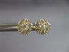 ESTATE .85CT DIAMOND 14KT YELLOW GOLD 3D CLASSIC FLOWER STUD EARRINGS
