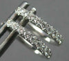 ESTATE SMALL .20CT DIAMOND 14KT WHITE GOLD 3D OVAL HUGGIE HANGING EARRINGS