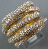 ESTATE EXTRA LARGE 2.37CT DIAMOND 18KT ROSE GOLD MULTI ROW PAVE CRISS CROSS RING