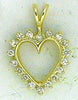 0.50CT DIAMOND 14KT YELLOW GOLD 3D CLASSIC ROUND OPEN HEART LOVE FLOATING PENDANT