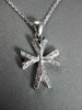 ANTIQUE SMALL .20CT DIAMOND 18KT WHITE GOLD 3 DIMENSIONAL CROSS PENDANT #22969