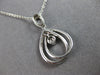 ESTATE .21CT DIAMOND 14KT WHITE GOLD 3D FLOWER TEAR DROP FUN FLOATING PENDANT