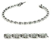 ESTATE 3.0CT DIAMOND 14KT WHITE GOLD ROUND CHANNEL MATTE & SHINY TENNIS BRACELET
