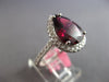 LARGE 6.01CT DIAMOND & AAA RHODOLITE 18KT WHITE GOLD PEAR SHAPE ENGAGEMENT RING