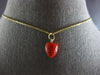 AAA CORAL 14KT YELLOW GOLD 3D HANDCRAFTED STRAWBERRY FUN FLOATING PENDANT #28215