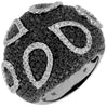 ESTATE LARGE 4.82CT WHITE & BLACK DIAMOND 14KT BLACK GOLD 3D DOME TEAR DROP RING