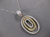 LARGE 1.26CT DIAMOND 18KT 2 TONE GOLD 3D OVAL ENHANCER FLOATING PENDANT #27226