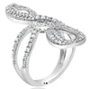 LARGE .72CT DIAMOND 14K WHITE GOLD 3D MULTI ROW CRISS CROSS DOUBLE INFINITY RING