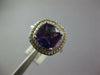 2.84CT DIAMOND & AAA AMETHYST 14K WHITE GOLD CUSHION DOUBLE HALO SQUARE FUN RING