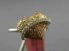 ESTATE .59CT WHITE & PINK DIAMOND 18K WHITE & ROSE GOLD 3D PUFF HEART  LOVE RING