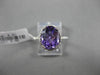 ESTATE 2.81CT DIAMOND & AAA AMETHYST 14K WHITE GOLD 3D OVAL HALO ENGAGEMENT RING