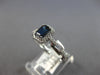 ESTATE .83CT DIAMOND & AAA SAPPHIRE 14K WHITE GOLD EMERALD CUT & ROUND LOVE RING