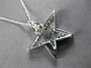 ESTATE .60CT DIAMOND 14K WHITE GOLD 3D CLASSIC 3 ROW STAR FLOATING PENDANT #2784
