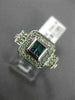 ESTATE .45CT WHITE & BLUE ROUND & PRINCESS DIAMOND 14K WHITE GOLD 3D SQUARE RING