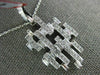 LARGE .92CT DIAMOND 18KT WHITE GOLD ROUND & BAGUETTE BRICK FUN FLOATING PENDANT