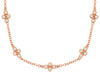 0.72CT DIAMOND 14KT ROSE GOLD 3D FILIGREE MULTI FLOWER BY THE YARD LOVE NECKLACE