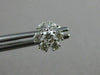 ESTATE .74CT ROUND DIAMOND 18KT WHITE GOLD 3D CLASSIC FLOWER STUD EARRINGS 7mm