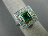 ESTATE LARGE 1.53CT DIAMOND & AAA EMERALD 14K 2 TONE GOLD DOUBLE SQUARE RING 826