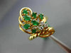 ESTATE WIDE .46CT DIAMOND & AAA EMERALD 14K YELLOW GOLD 3D WOVEN BASKET FUN RING