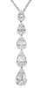 .60CT DIAMOND 14KT WHITE GOLD ROUND & BAGUETTE MULTI TEAR DROP FLOATING PENDANT