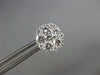 ESTATE LARGE 1.64CT DIAMOND 18KT WHITE GOLD 3D CLUSTER INVISIBLE STUD EARRINGS