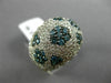 ESTATE LARGE 2.46CT WHITE & BLUE DIAMOND 14K WHITE GOLD 3D MULTI FLOWER FUN RING