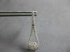 ESTATE .88CT DIAMOND 14KT WHITE GOLD CLASSIC FLOWER TEAR DROP HANGING EARRINGS