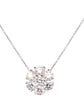 ESTATE 2.6CT DIAMOND 18KT WHITE GOLD 3D CLASSIC ROUND FLOWER LOVE NECKLACE