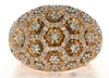LARGE 1.15CT WHITE & PINK DIAMOND 18KT WHITE & ROSE GOLD MULTI FLOWER FUN RING