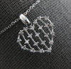 ESTATE .20CT DIAMOND 14KT WHITE GOLD 3D MULTI BAR BY THE YARD FLOATING PENDANT