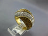 LARGE 1.77CT DIAMOND & AAA YELLOW SAPPHIRE 14KT YELLOW GOLD MULTI ROW WAVE RING