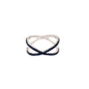 ESTATE .58CT AAA SAPPHIRE 18KT WHITE GOLD CLASSIC CRISS CROSS INFINITY LOVE RING