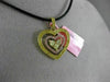 ESTATE 1.0CT FANCY YELLOW & PINK DIAMOND 18K 2 TONE GOLD 3D TRIPLE HEART PENDANT