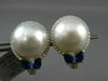 LARGE .92CT DIAMOND AAA SAPPHIRE & SOUTH SEA PEARL 18KT WHITE GOLD 3D EARRINGS